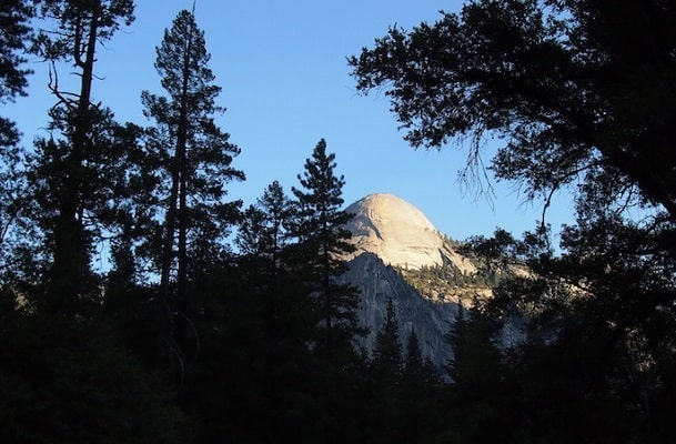 The view of Half Dome from the beginning of the trail.