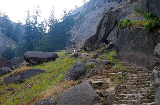 The brutal stairs that climb up, up, up to Vernal Falls and Nevada Falls.