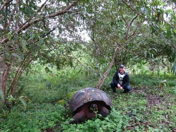 Brian and a Galapagos tortoise