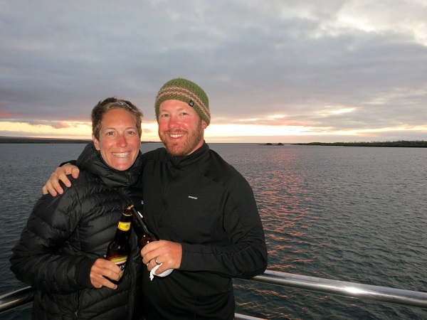 Sunset from the top deck of our boat in the Galapagos