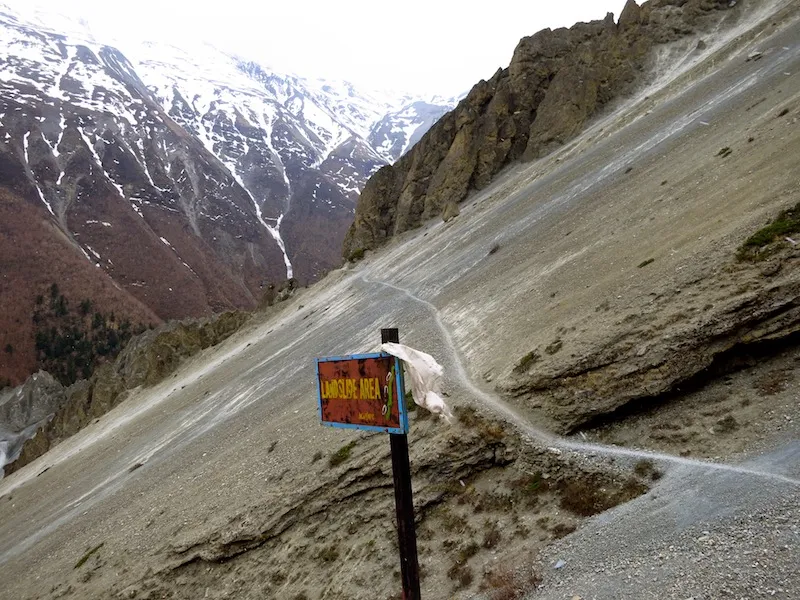 The trail to and from Tilicho Lake terrifies me